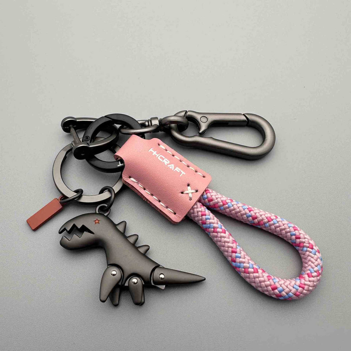 REX™ |  Aluminum Alloy Dinosaur Charm Paired with a Hand-woven Bracelet