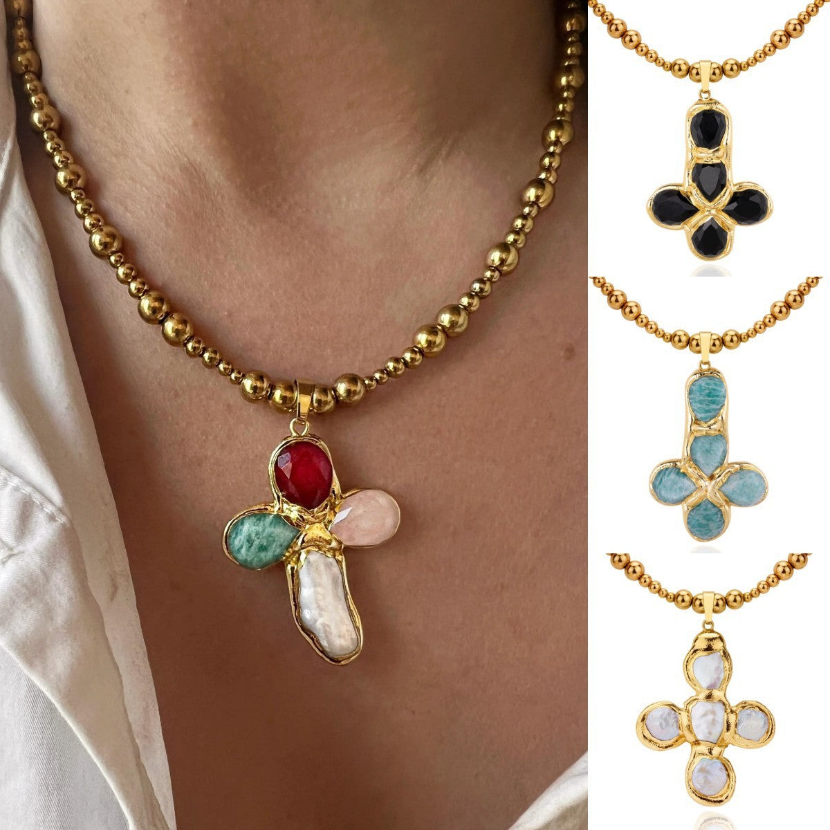 FloFLo™ |  Necklace Soft Stone Cross