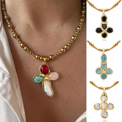 FloFLo™ |  Necklace Soft Stone Cross