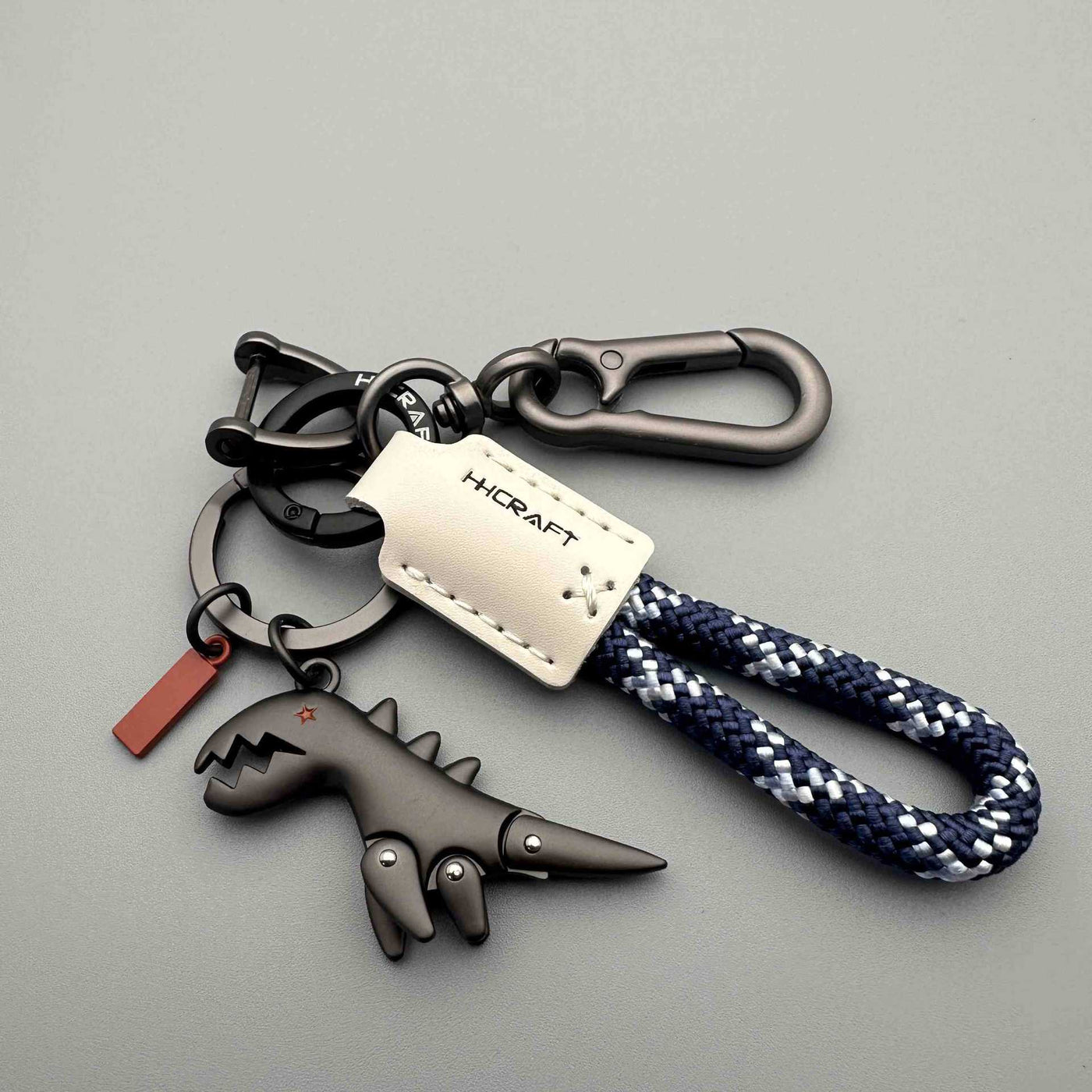 REX™ |  Aluminum Alloy Dinosaur Charm Paired with a Hand-woven Bracelet