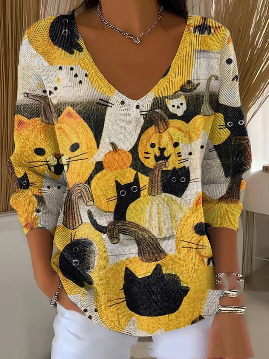 Autumn - V-Neck Fashionable Sweater