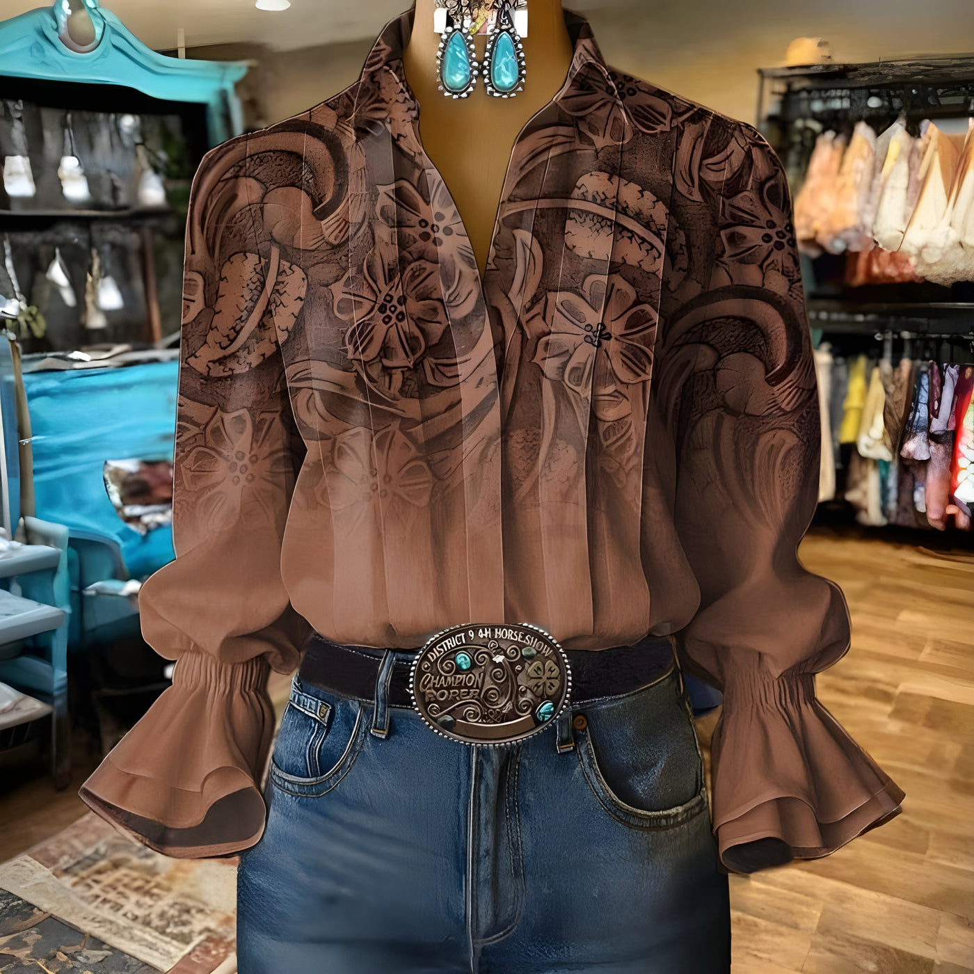 Eva - Vintage Blouse With Puffed Sleeves