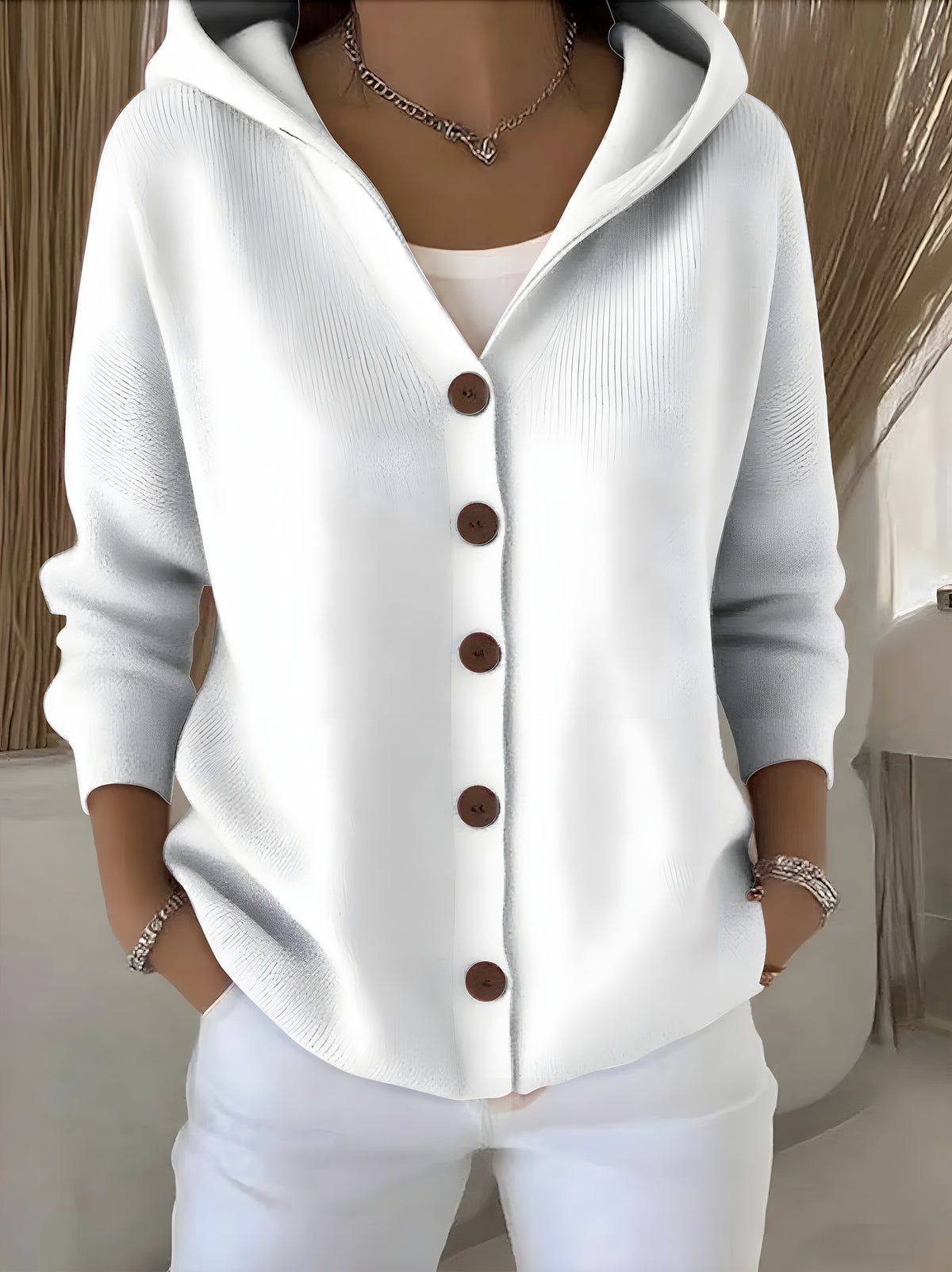 Elena - Trendy Soft Knit Hooded Cardigan