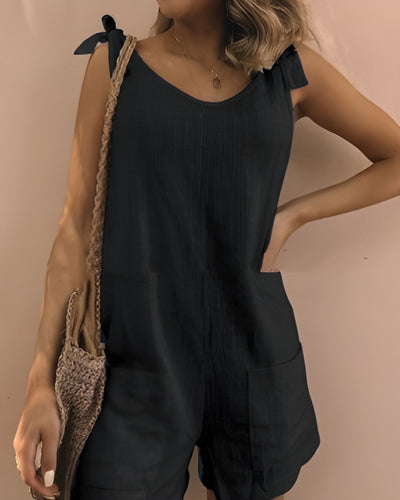 Kira™ | Cotton Loose Jumpsuit With Patch Pocket