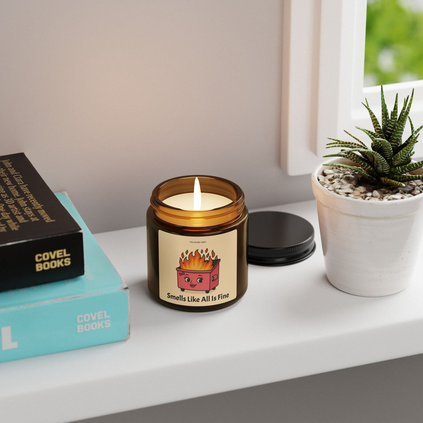 Playful Scented Soy Candle - Smells Like All Is Fine, Cozy Home Decor, Gifts for Friends, Relaxation, Self-Care