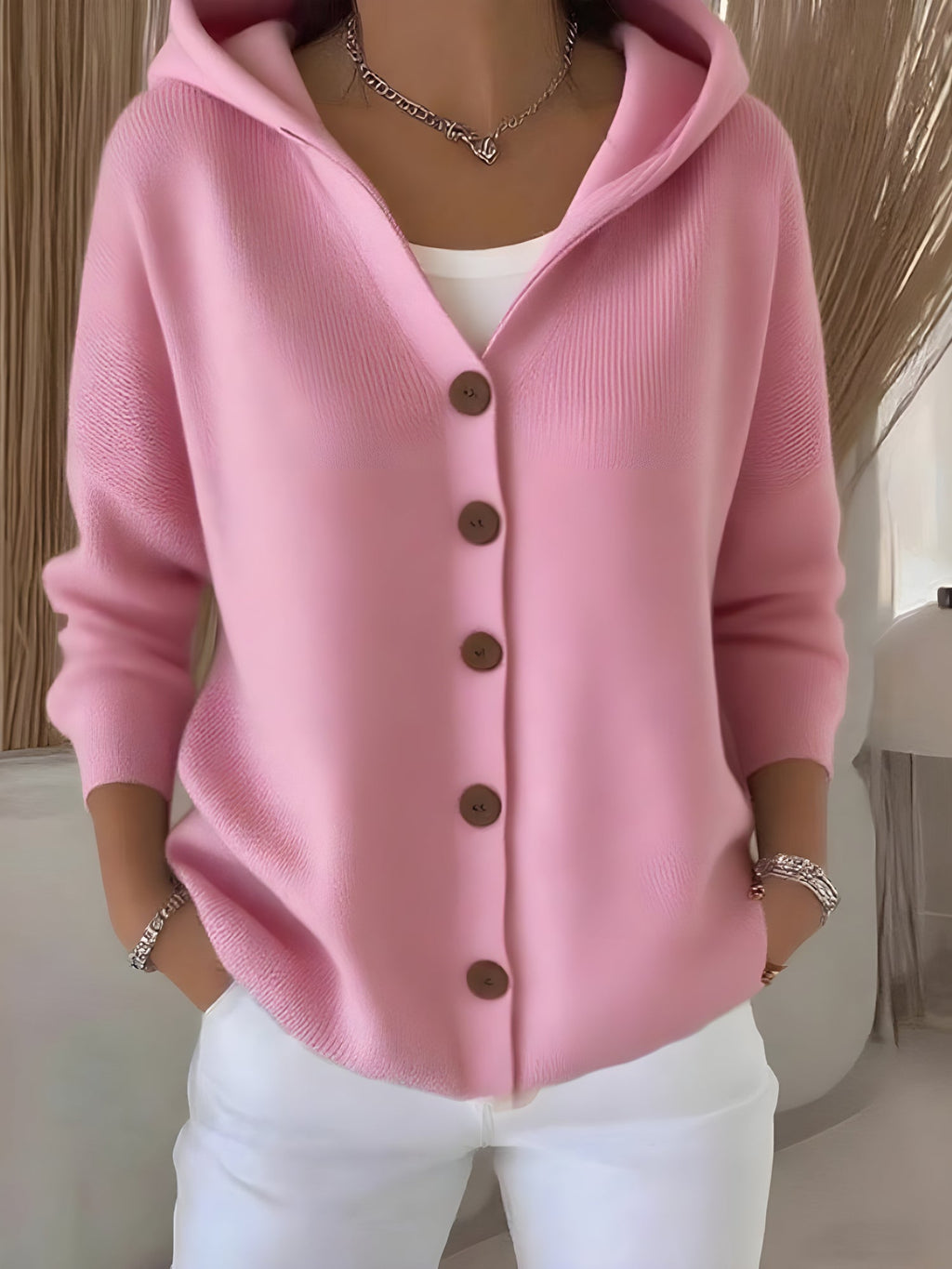 Elena - Trendy Soft Knit Hooded Cardigan