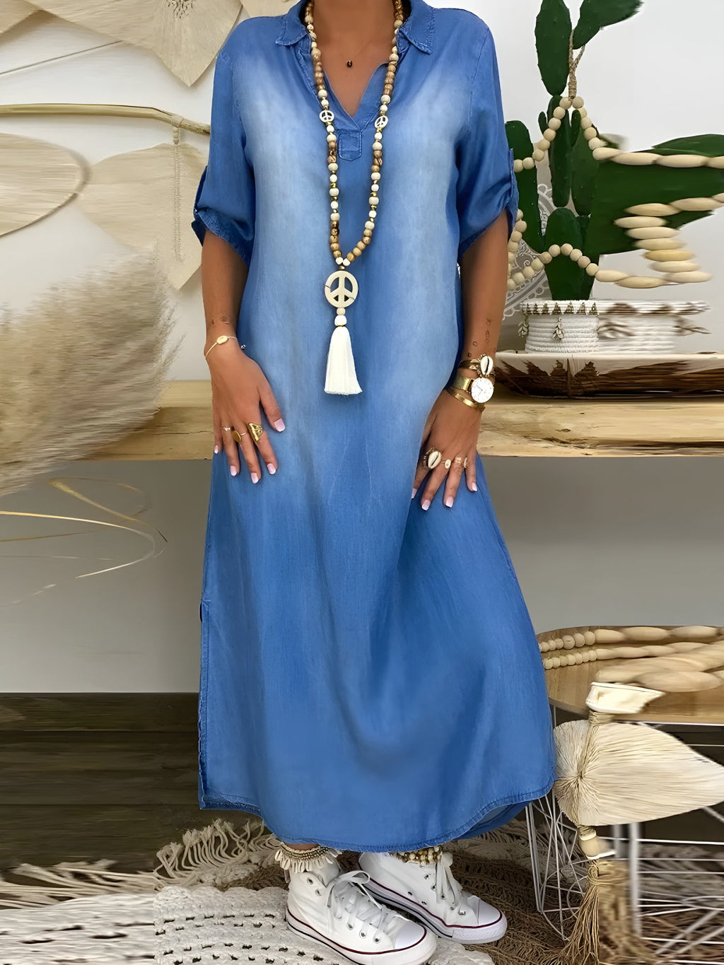 Laura™ |  Long Jeans Dress
