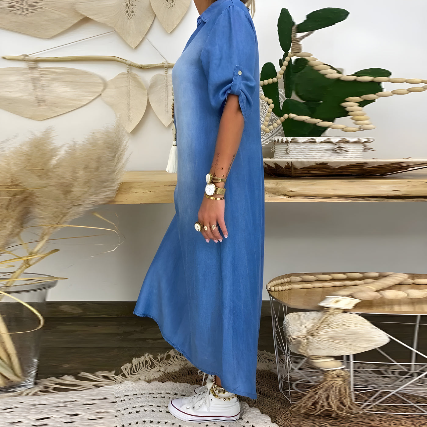 Laura™ |  Long Jeans Dress