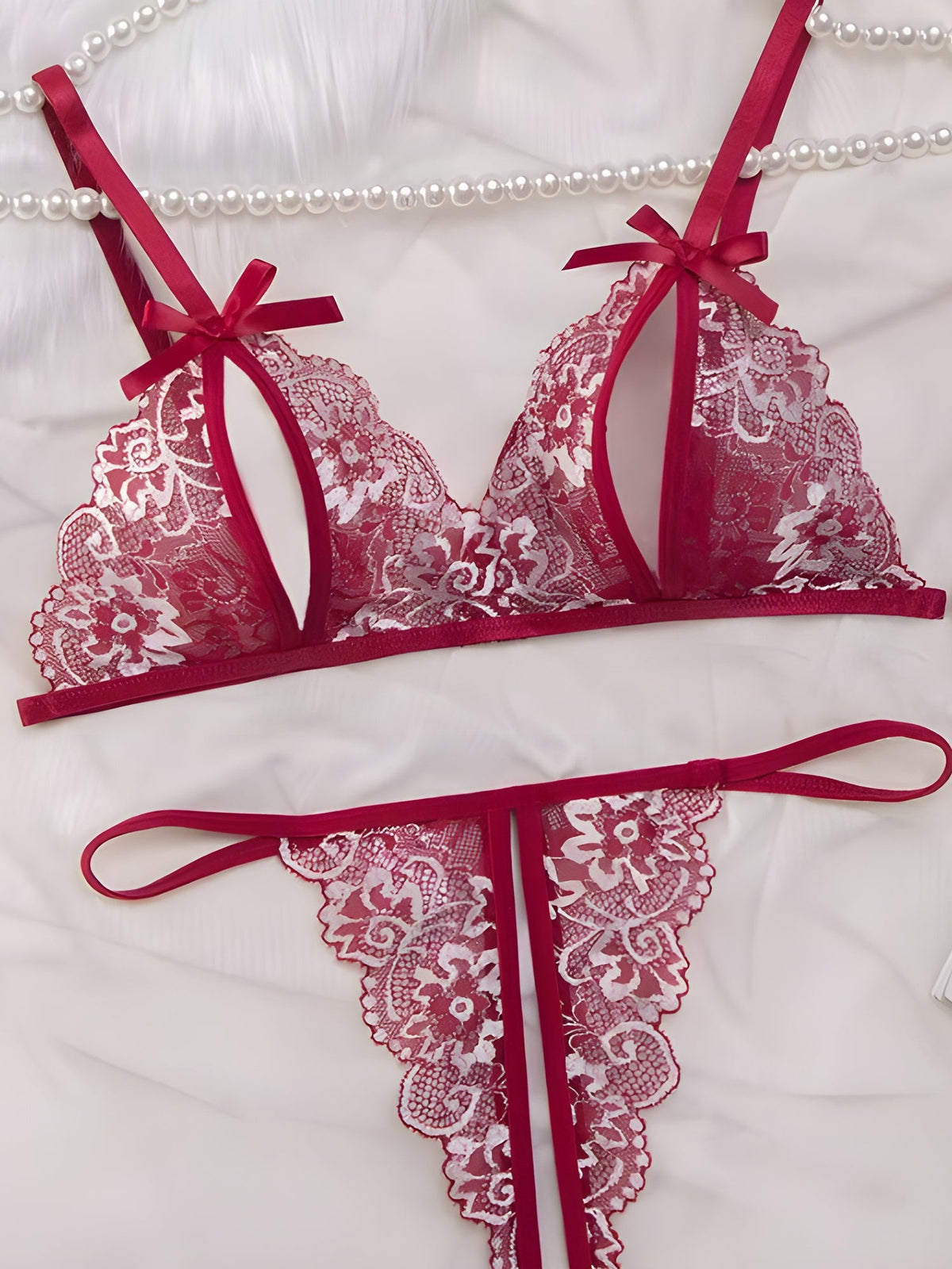 Midnight - Sexy Hollow Out Bra And Panty Lace Set