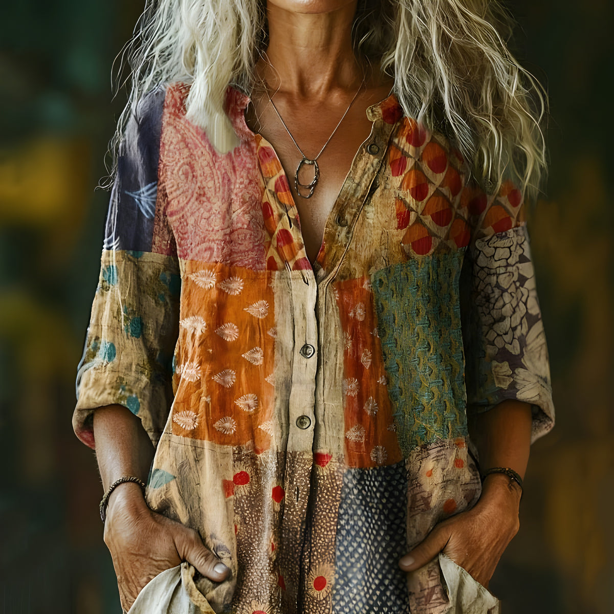 Carol - Vintage Bohemian Patchwork Blouse
