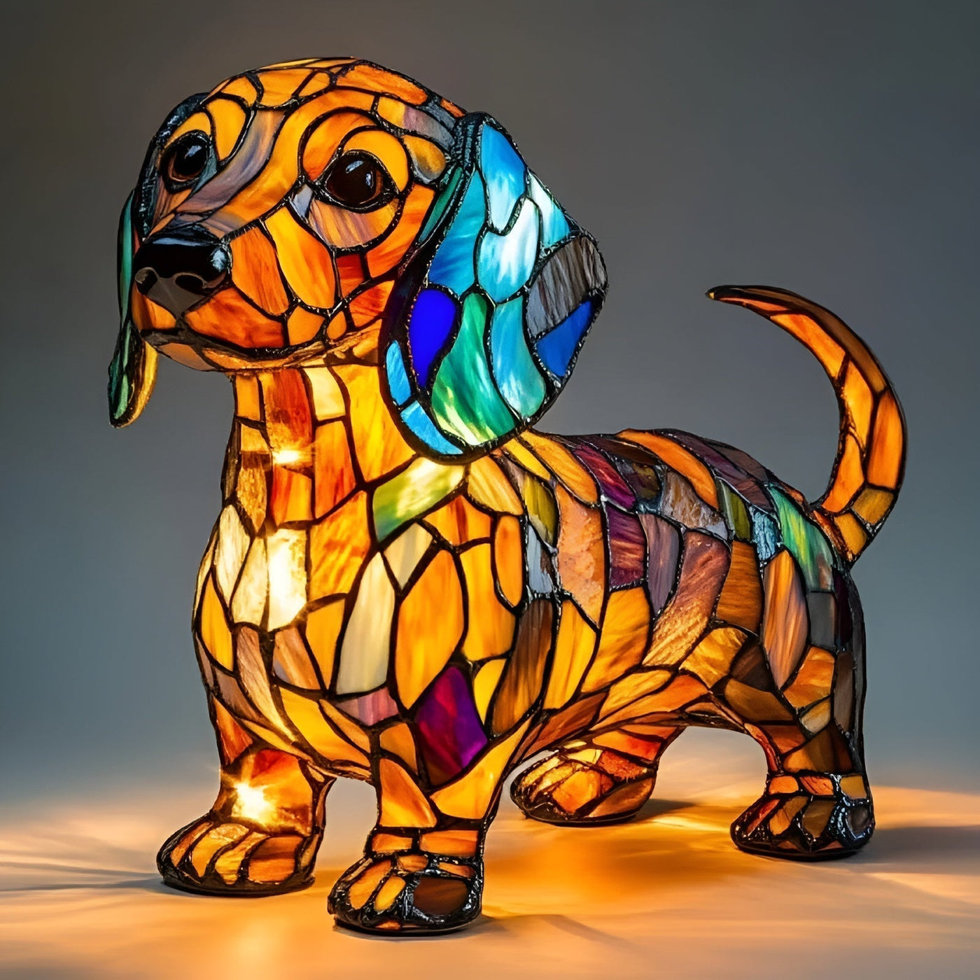 Luna – Magical Coloured Glass Dog Lamp Dachshund