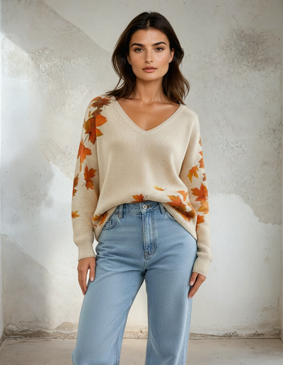 Autumn - V-Neck Fashionable Sweater