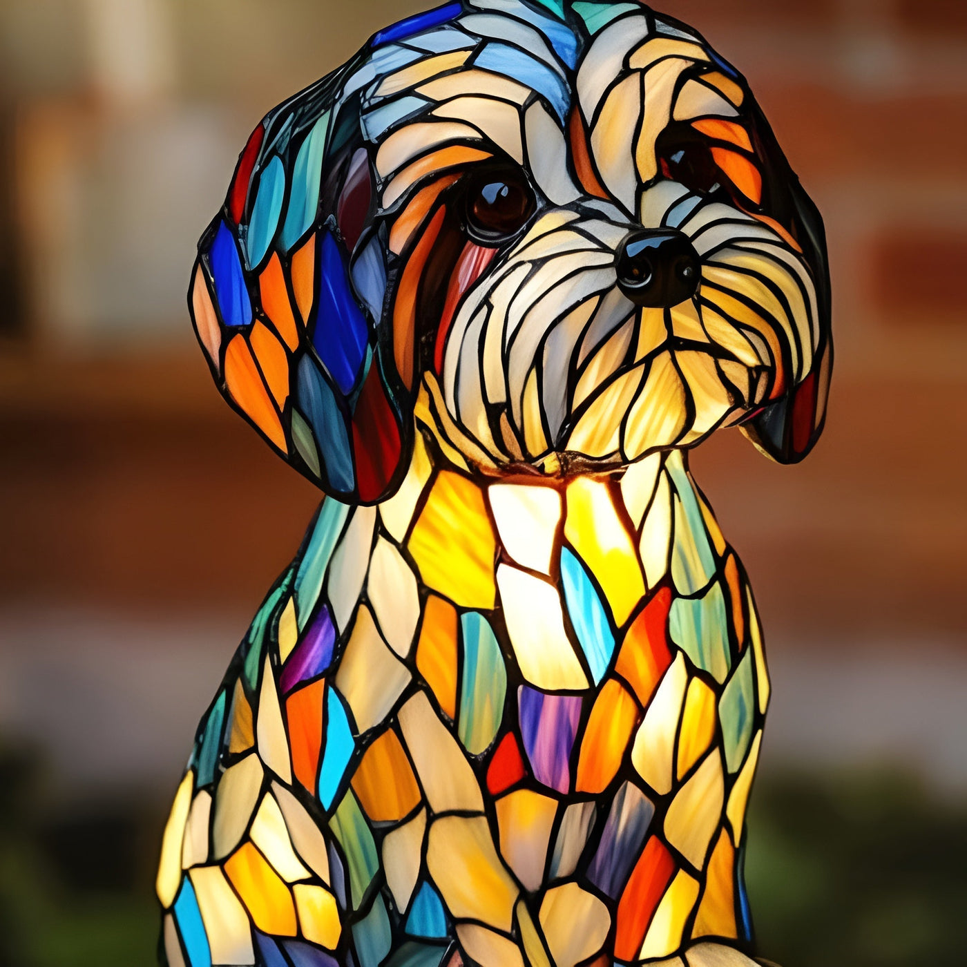 Patch – Magical Coloured Glass Dog Lamp