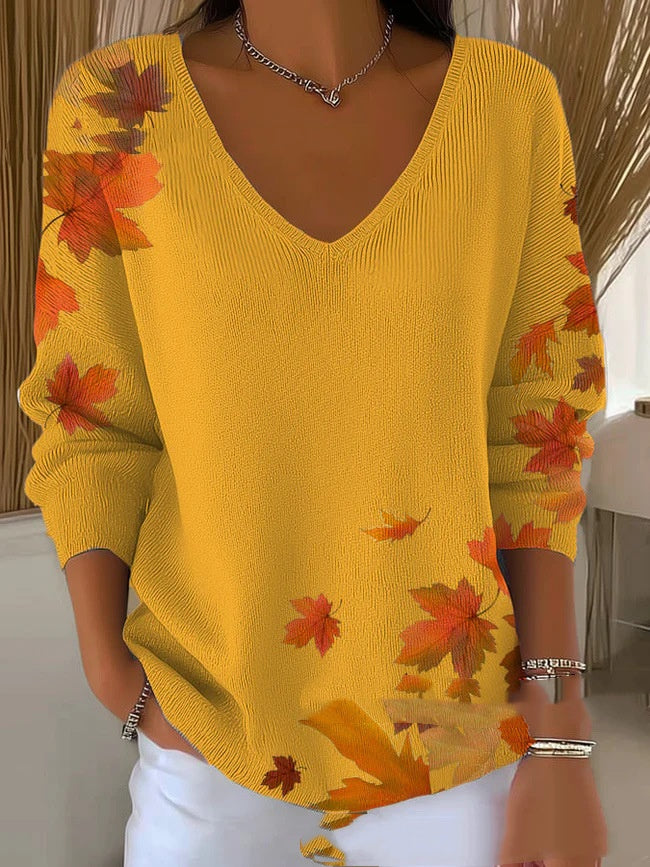 Autumn - V-Neck Fashionable Sweater