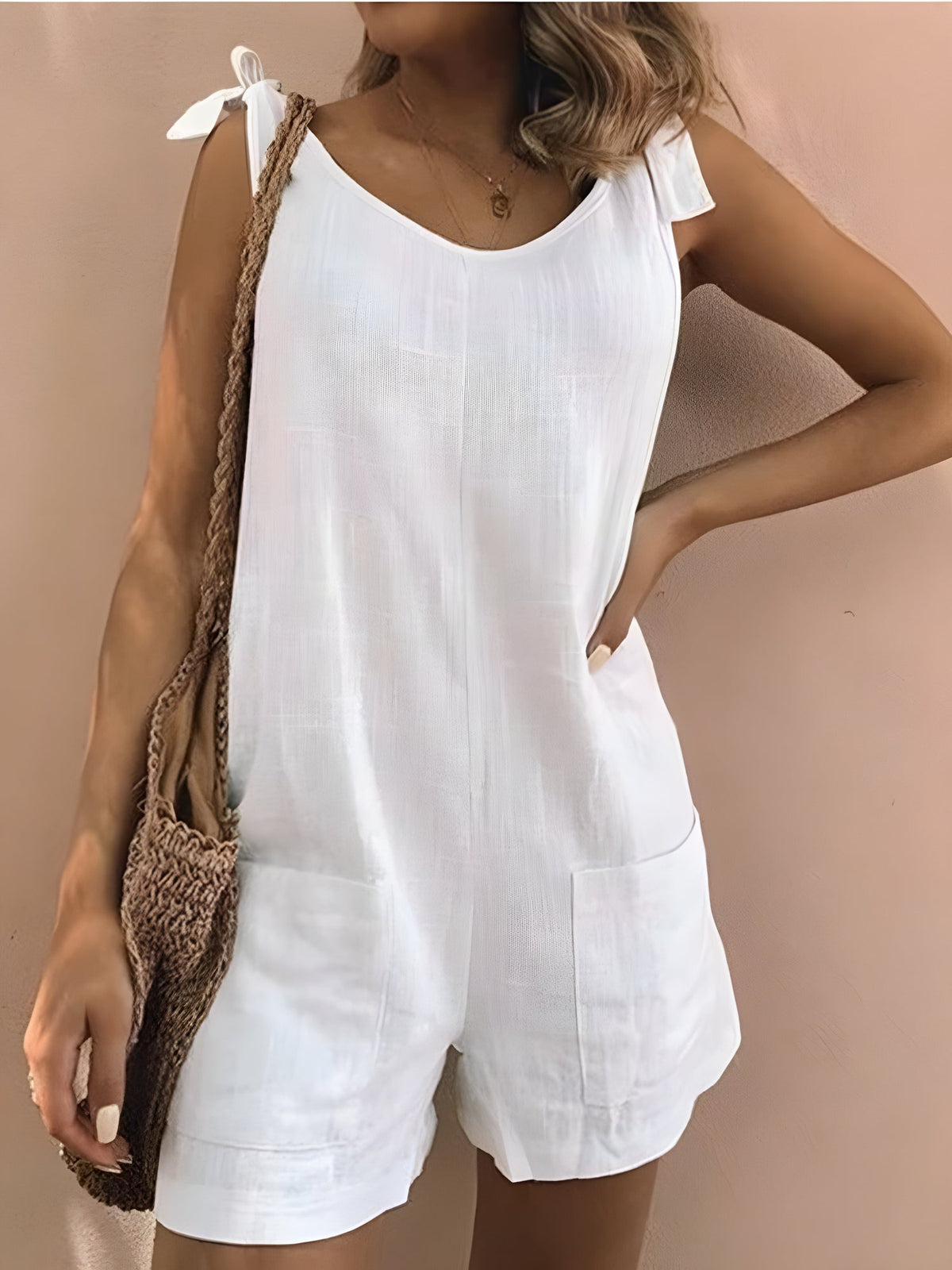 Kira™ | Cotton Loose Jumpsuit With Patch Pocket