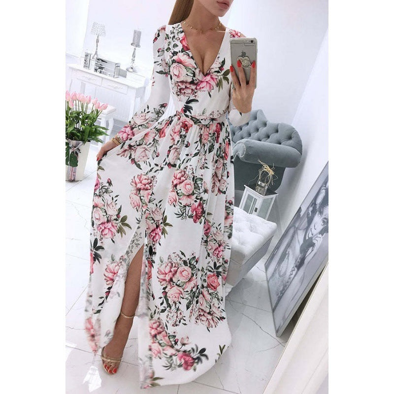 Sarah™ | Floral V-Neck Dress