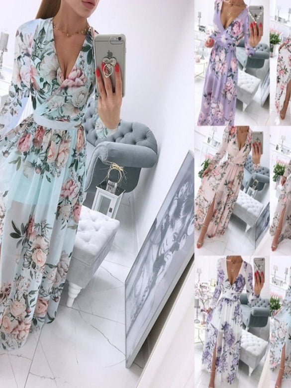 Sarah™ | Floral V-Neck Dress