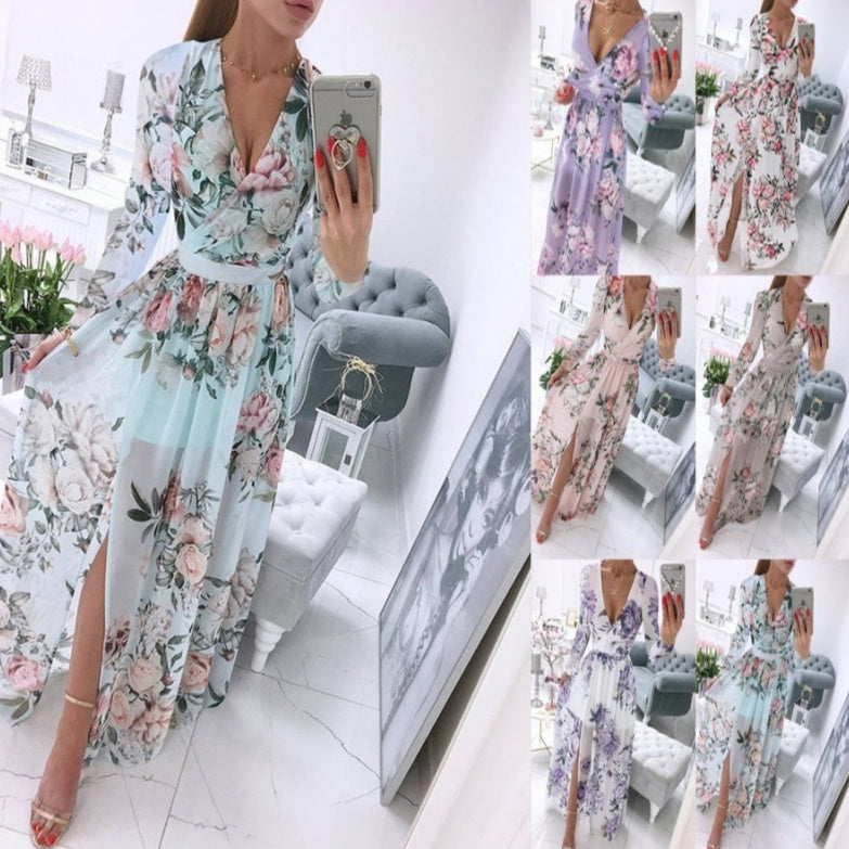 Sarah™ | Floral V-Neck Dress