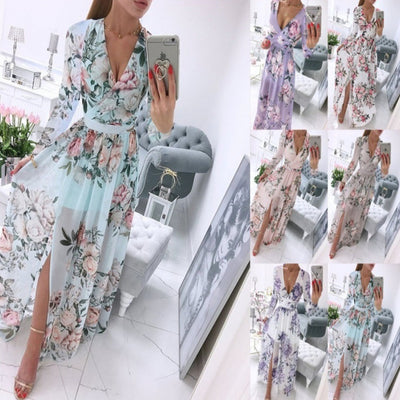 Sarah™ | Floral V-Neck Dress