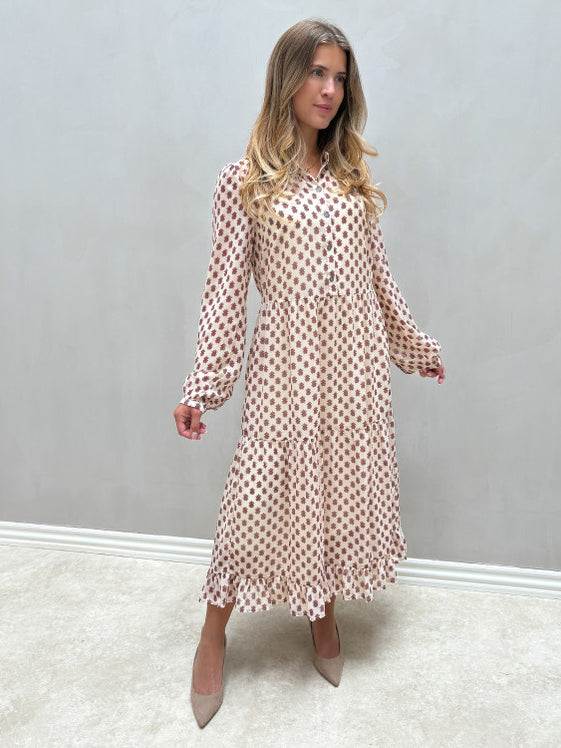 Ingrid™ | Birch Graphic Print Long Autumn Dress
