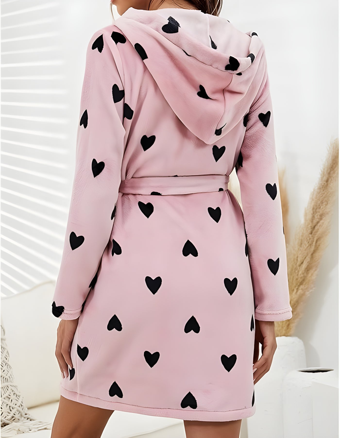 Clair™ | Cute Flannel Soft Bathrobe - Cow/Pink/Hearts/Blue - Peignoir