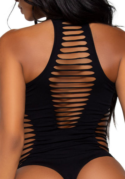 Shredded Racer Back Thong Bodysuit
