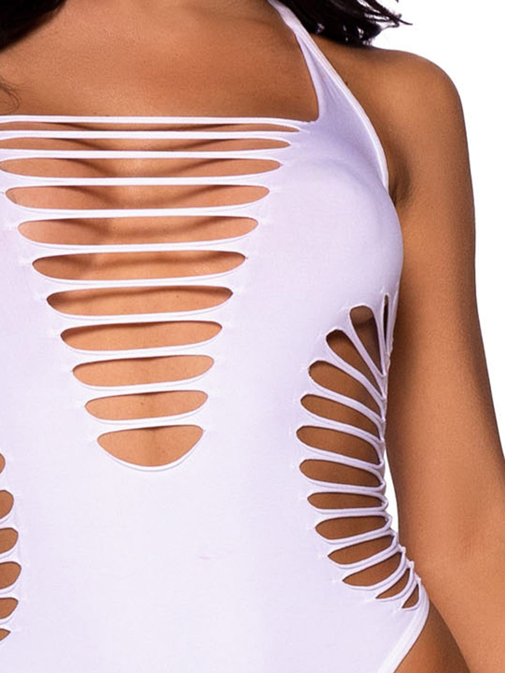 Shredded Racer Back Thong Bodysuit