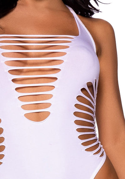 Shredded Racer Back Thong Bodysuit