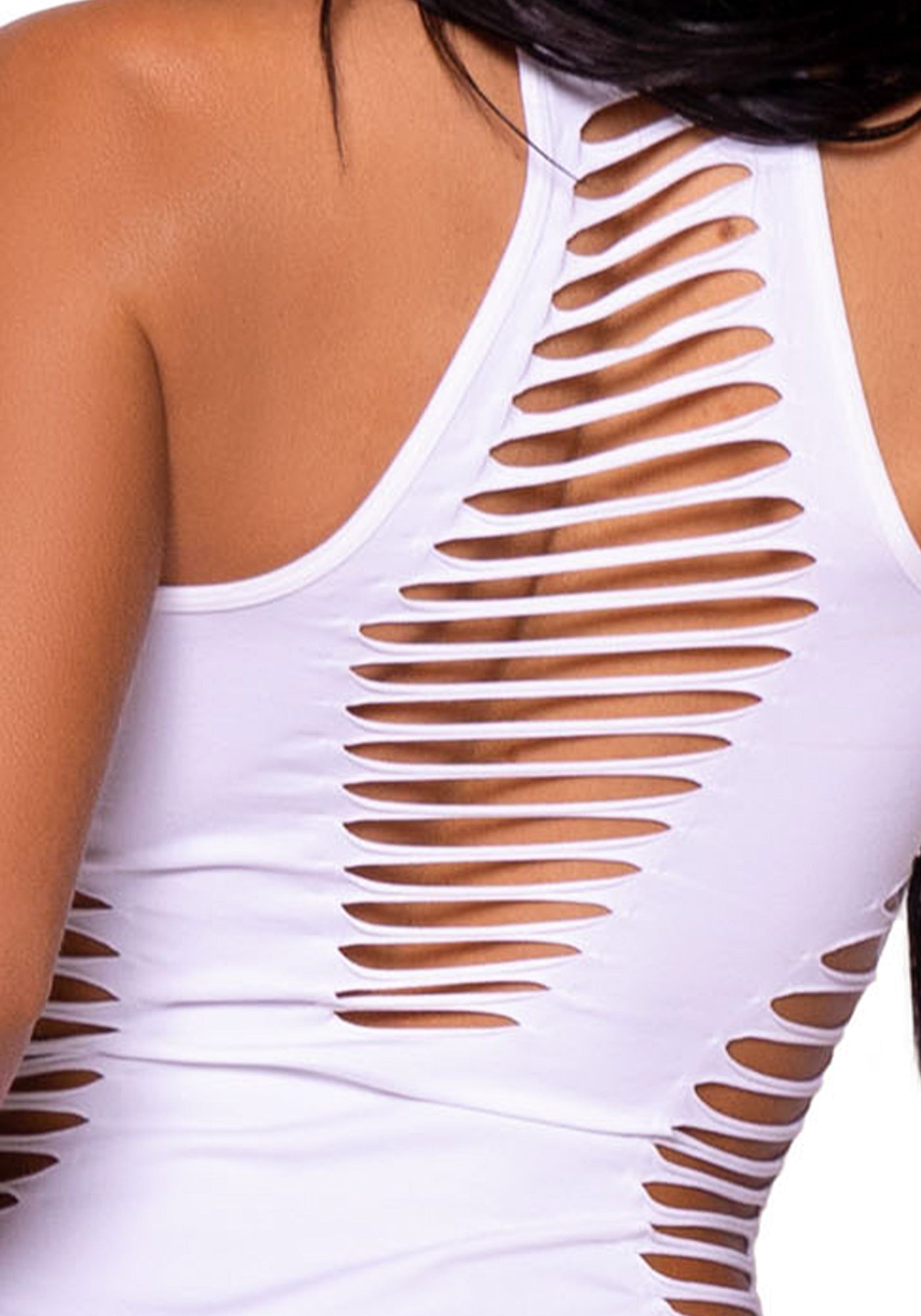 Shredded Racer Back Thong Bodysuit