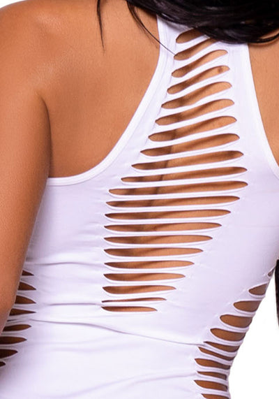 Shredded Racer Back Thong Bodysuit