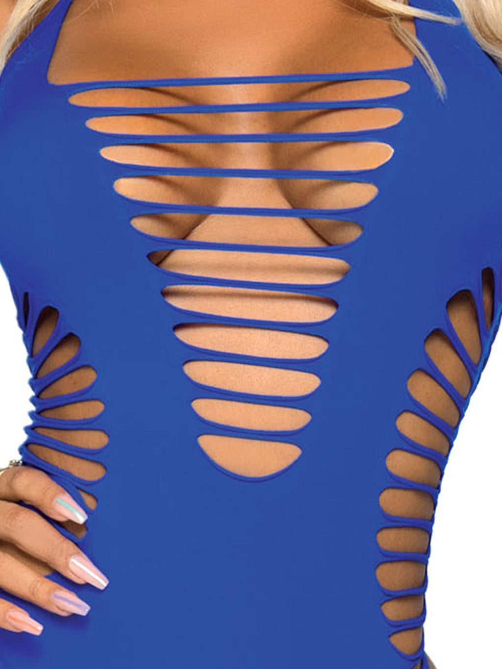 Shredded Racer Back Thong Bodysuit
