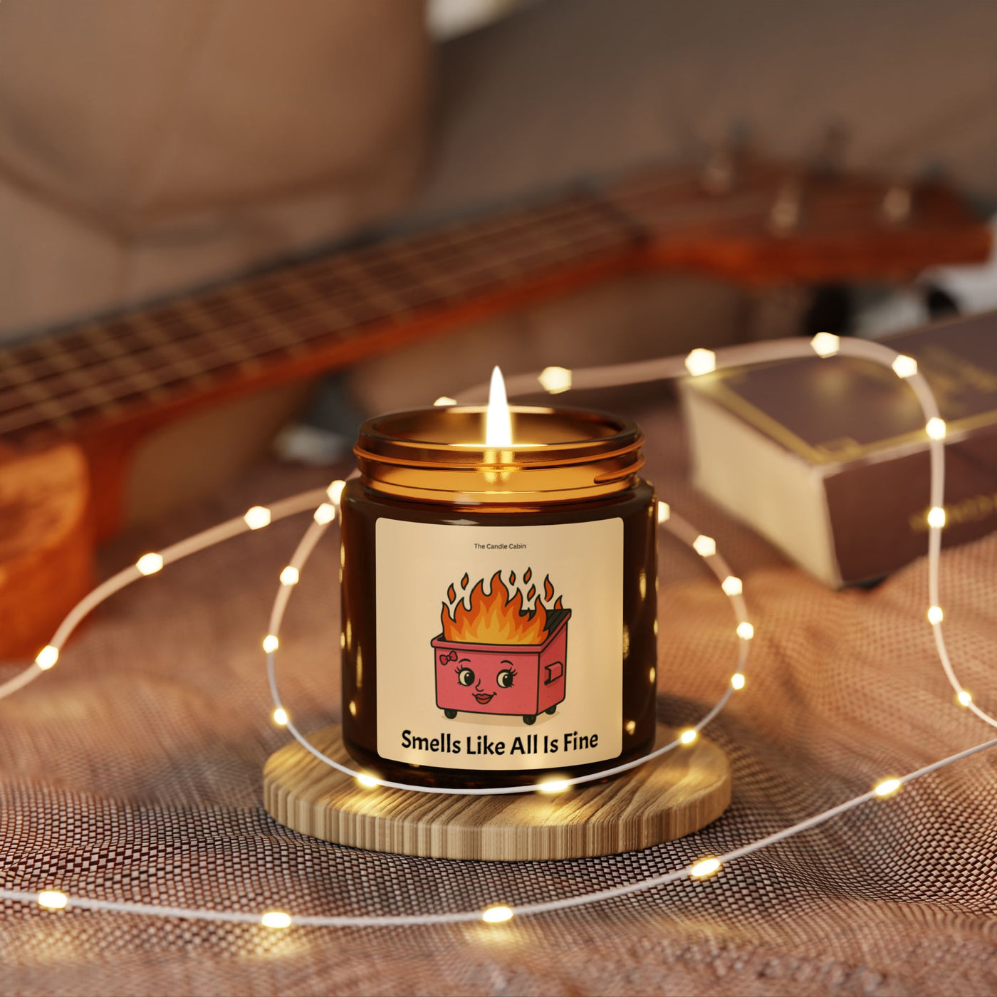 Playful Scented Soy Candle - Smells Like All Is Fine, Cozy Home Decor, Gifts for Friends, Relaxation, Self-Care