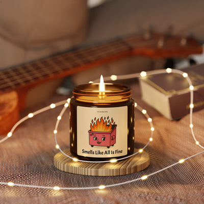 Playful Scented Soy Candle - Smells Like All Is Fine, Cozy Home Decor, Gifts for Friends, Relaxation, Self-Care