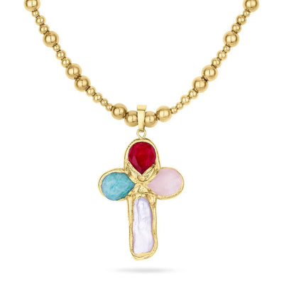 FloFLo™ |  Necklace Soft Stone Cross
