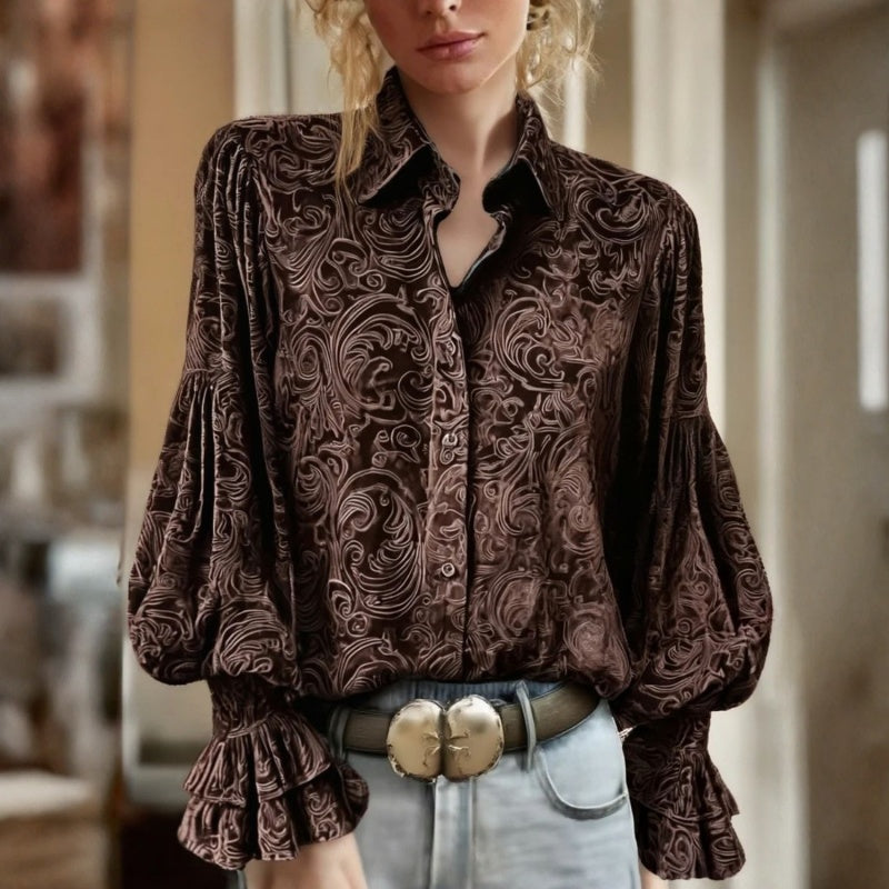 Irma - Vintage Bohemian  Puffed Sleeve Blouse