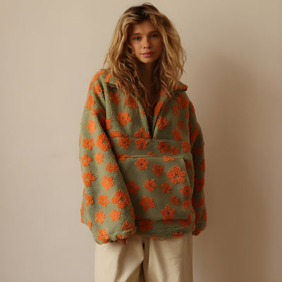 Aurora - Fleece Sweater With Floral Design