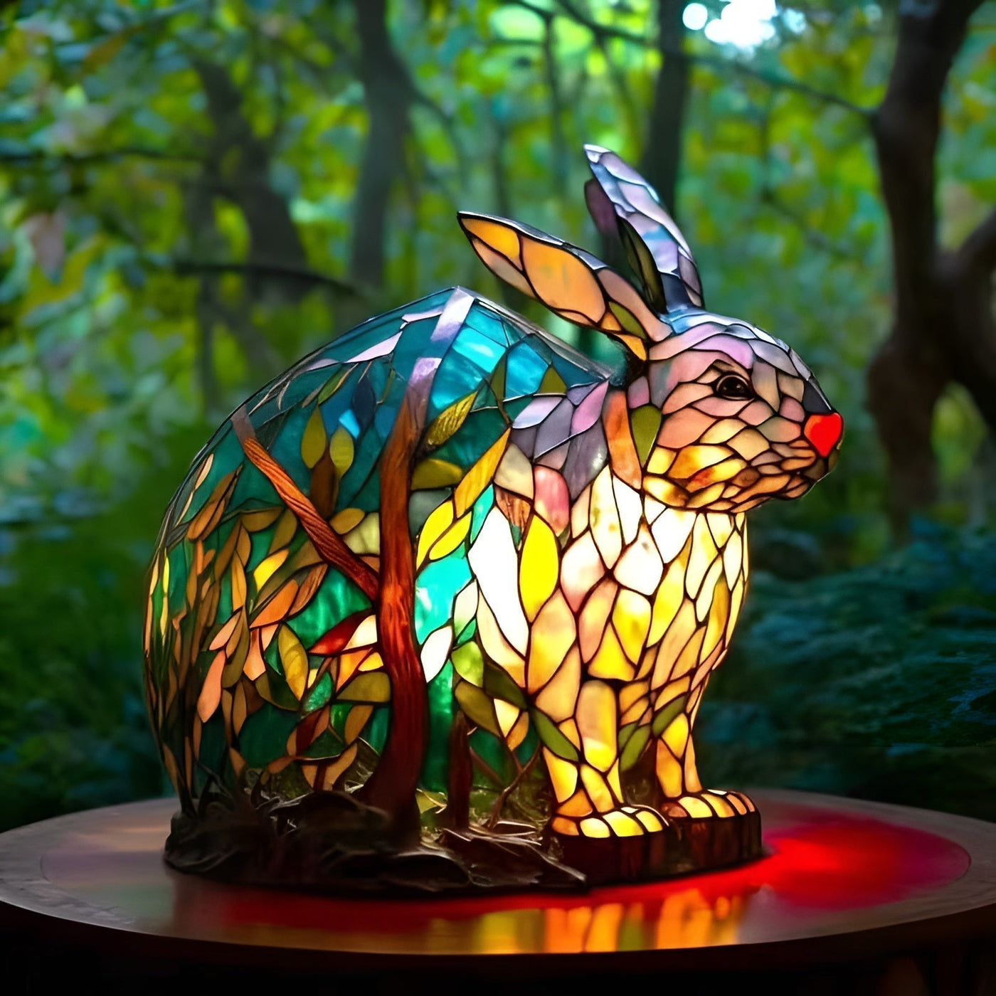 Fluffy – Magical Coloured Glass Rabbit Lamp