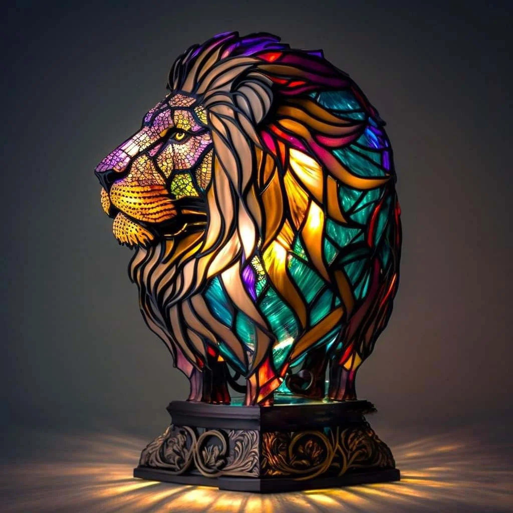 Simba – Magical Lion Lamp in Coloured Glass