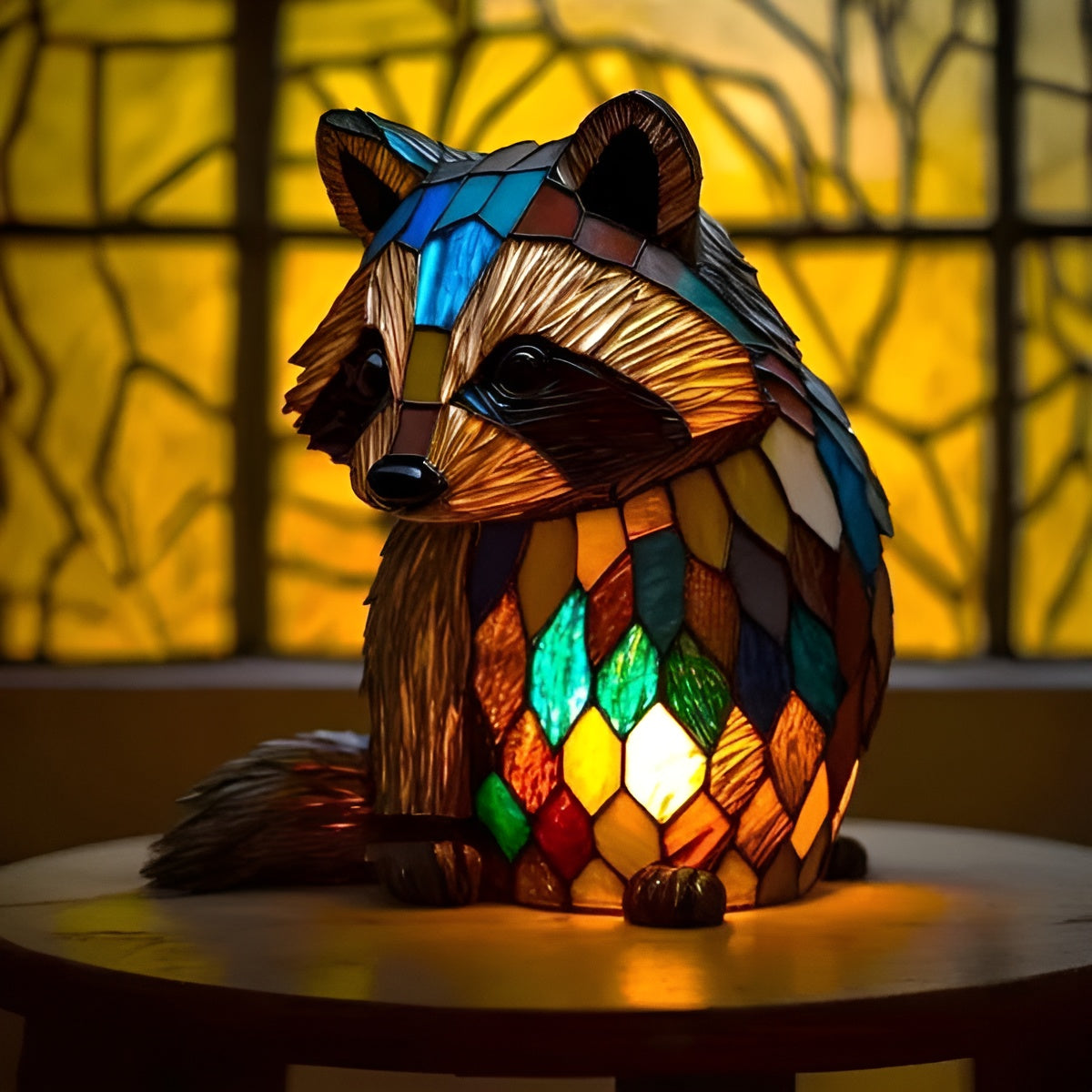 Milo – Magical Raccoon Lamp in Coloured Glass