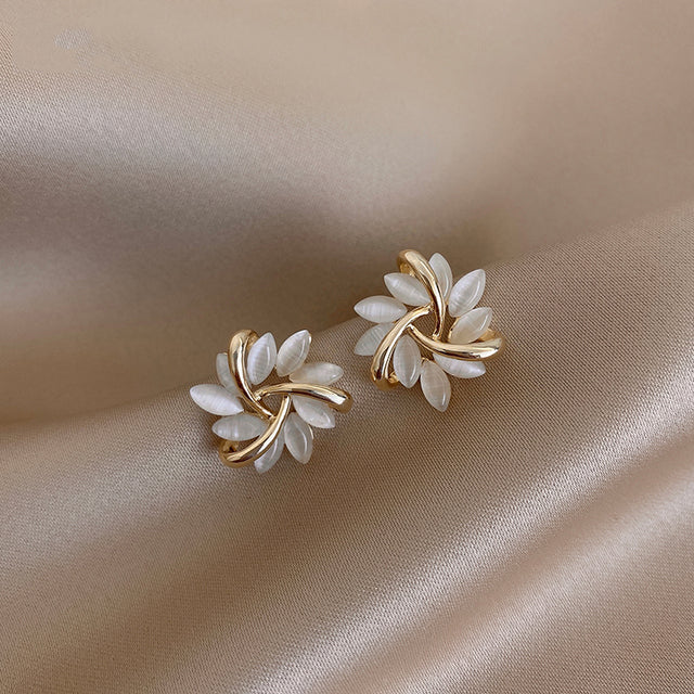 Gold and Opal Crystal Earrings