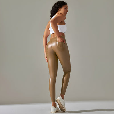 Keksik™ | Faux Leather Shaping Tights