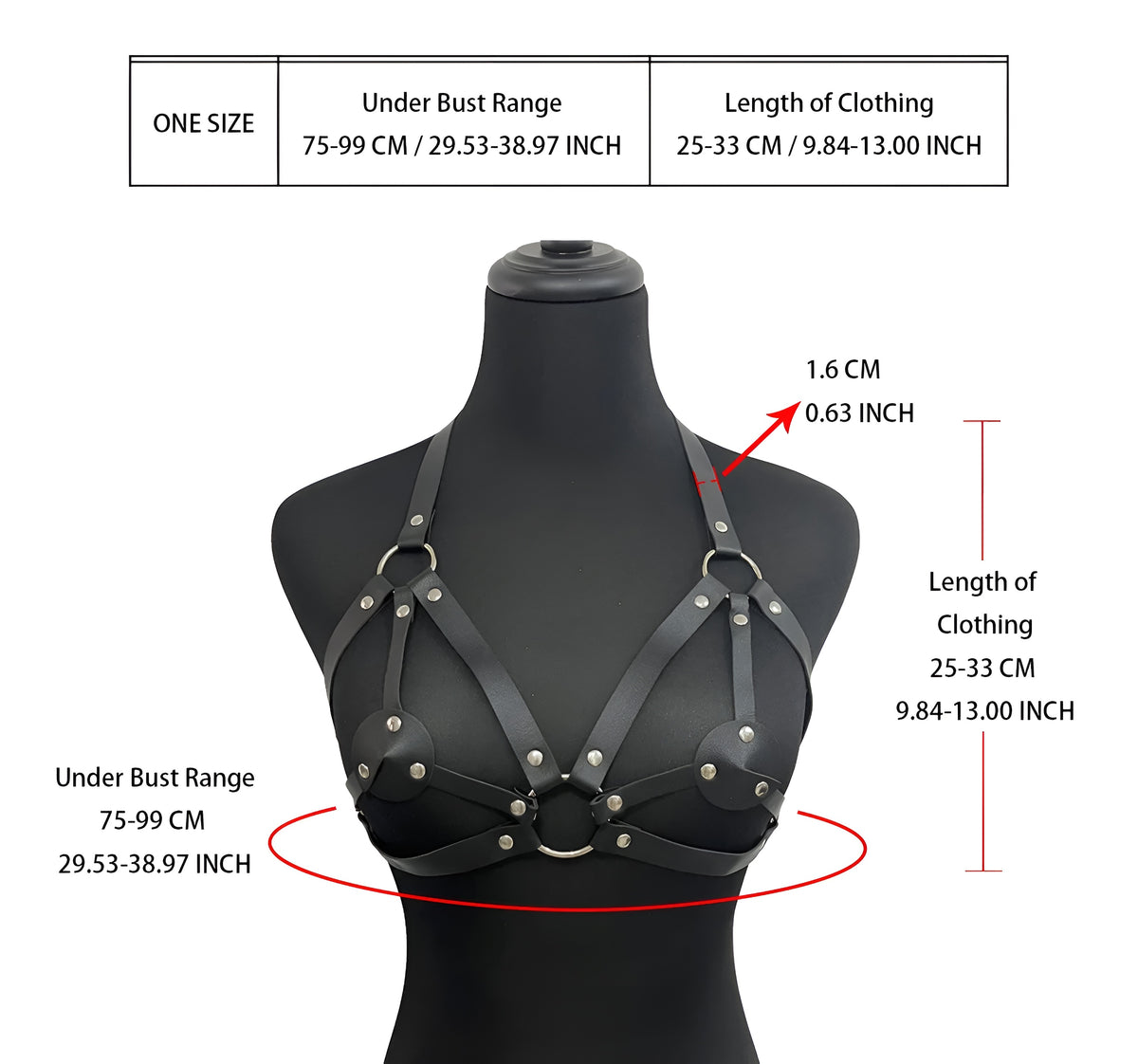 Kitty - 3-Piece Sexy Leather Harnas With Chains