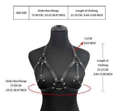 Kitty - 3-Piece Sexy Leather Harnas With Chains