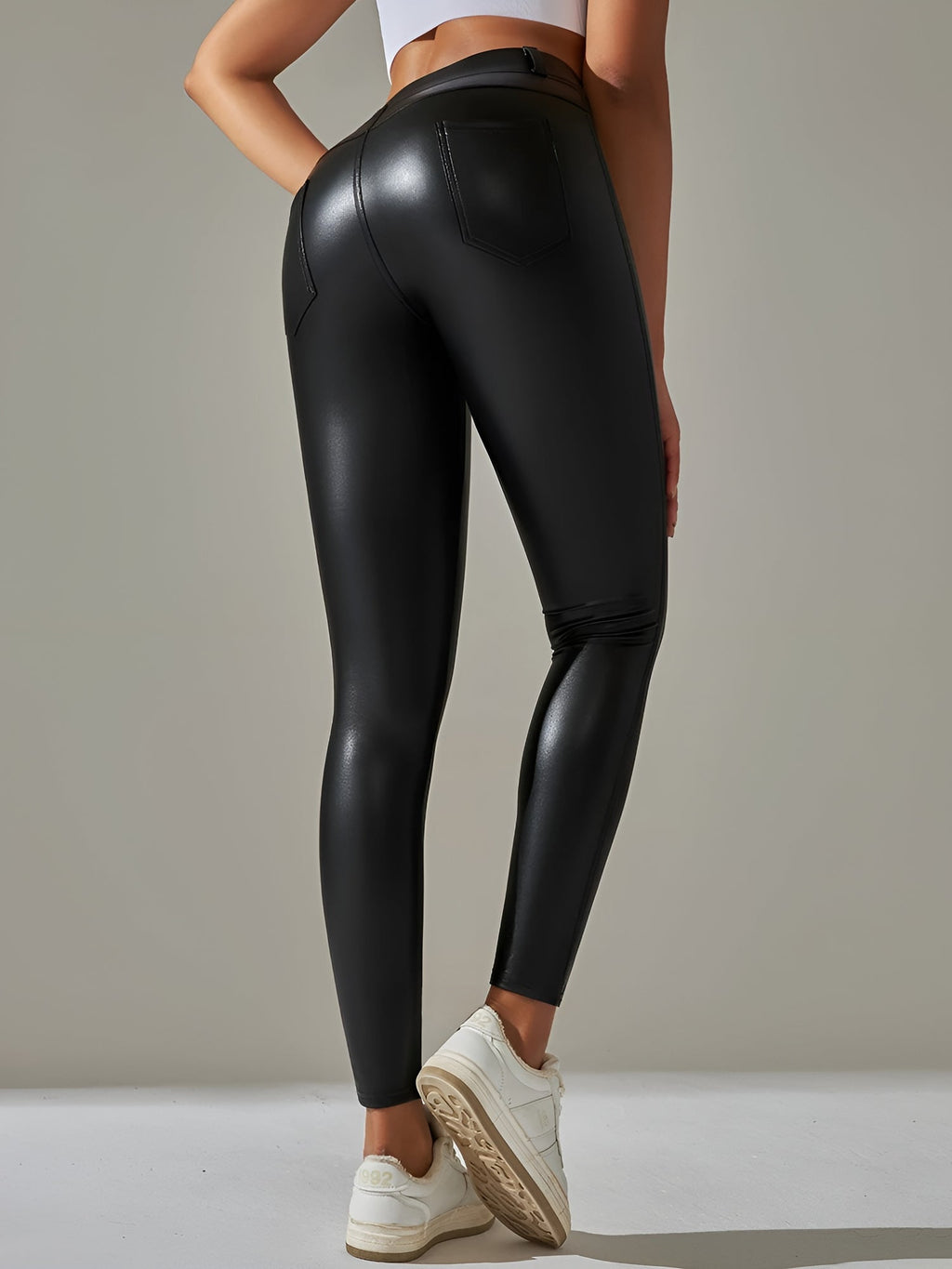 Keksik™ | Faux Leather Shaping Tights