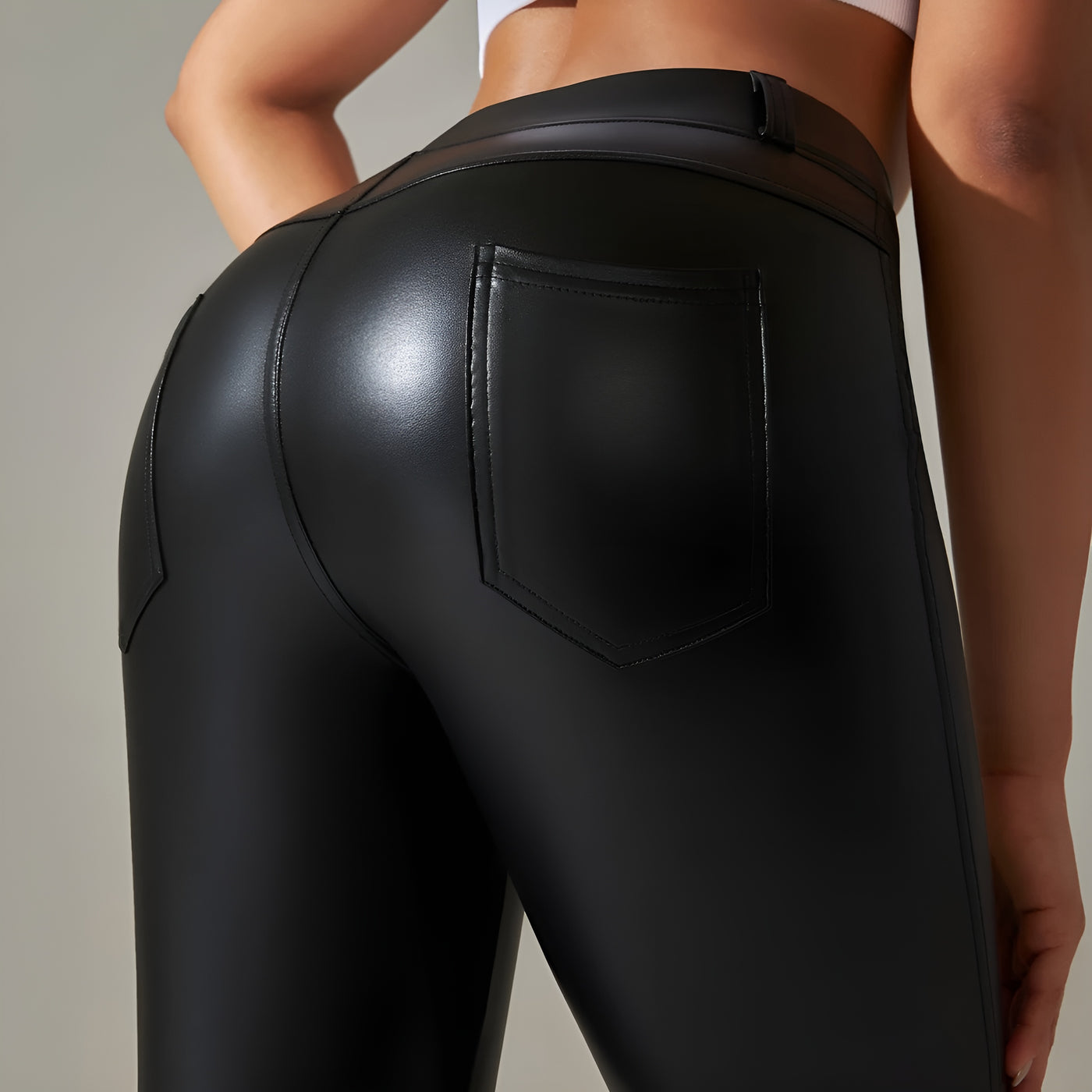Keksik™ | Faux Leather Shaping Tights