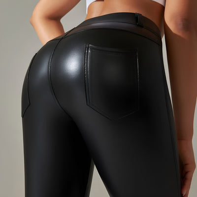 Keksik™ | Faux Leather Shaping Tights