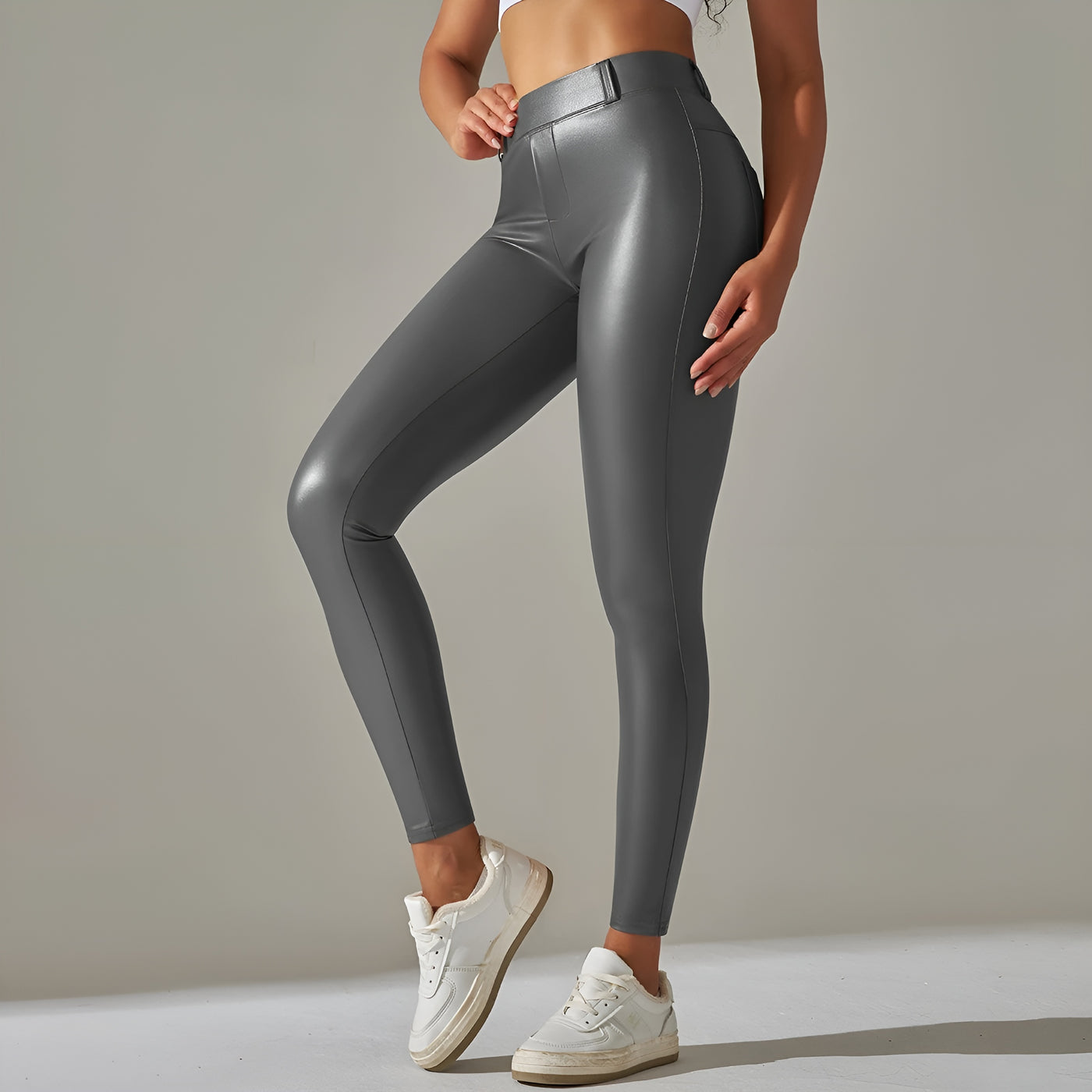 Keksik™ | Faux Leather Shaping Tights