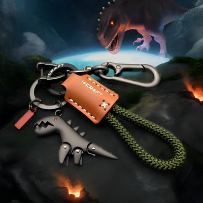 REX™ |  Aluminum Alloy Dinosaur Charm Paired with a Hand-woven Bracelet