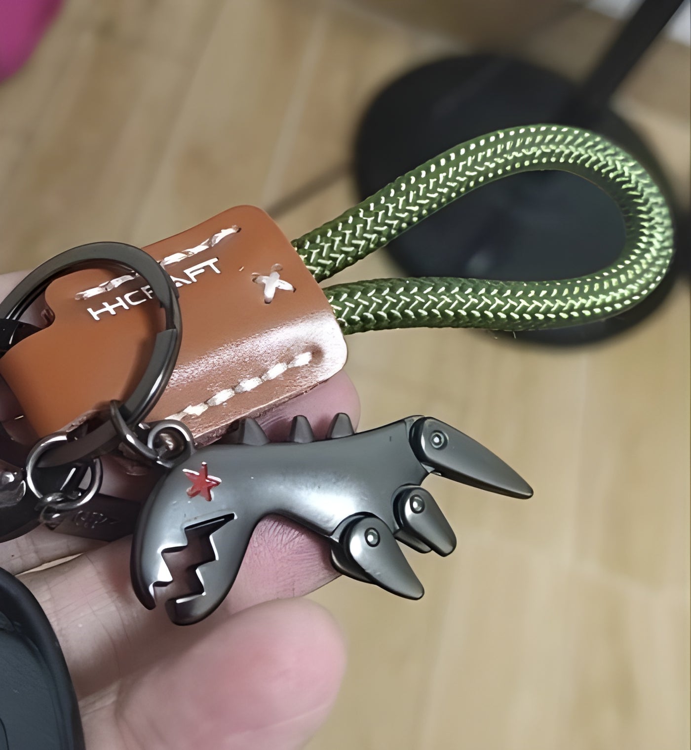 REX™ |  Aluminum Alloy Dinosaur Charm Paired with a Hand-woven Bracelet
