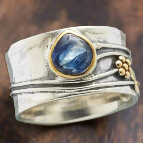 Bohemian Blue Crystal Meditation Ring